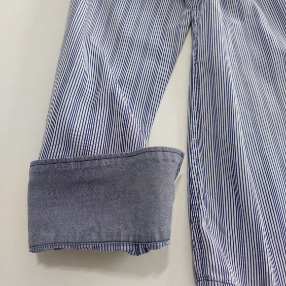 Ben Sherman Men's Shirt Size XL Blue White Stripe Long Sleeve Button Down Cotton - Picture 12 of 15